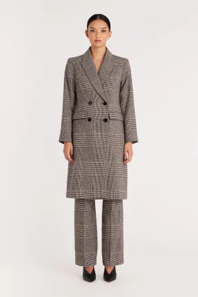 Princeton Longline Coat - Chocolate/Check