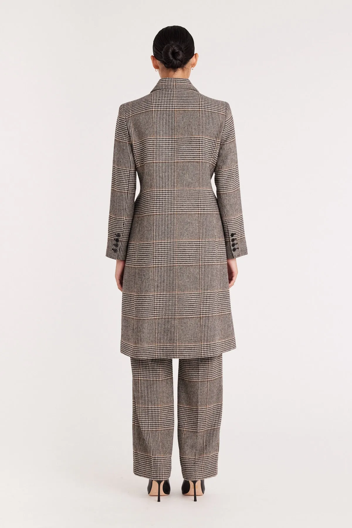 Princeton Longline Coat - Chocolate/Check