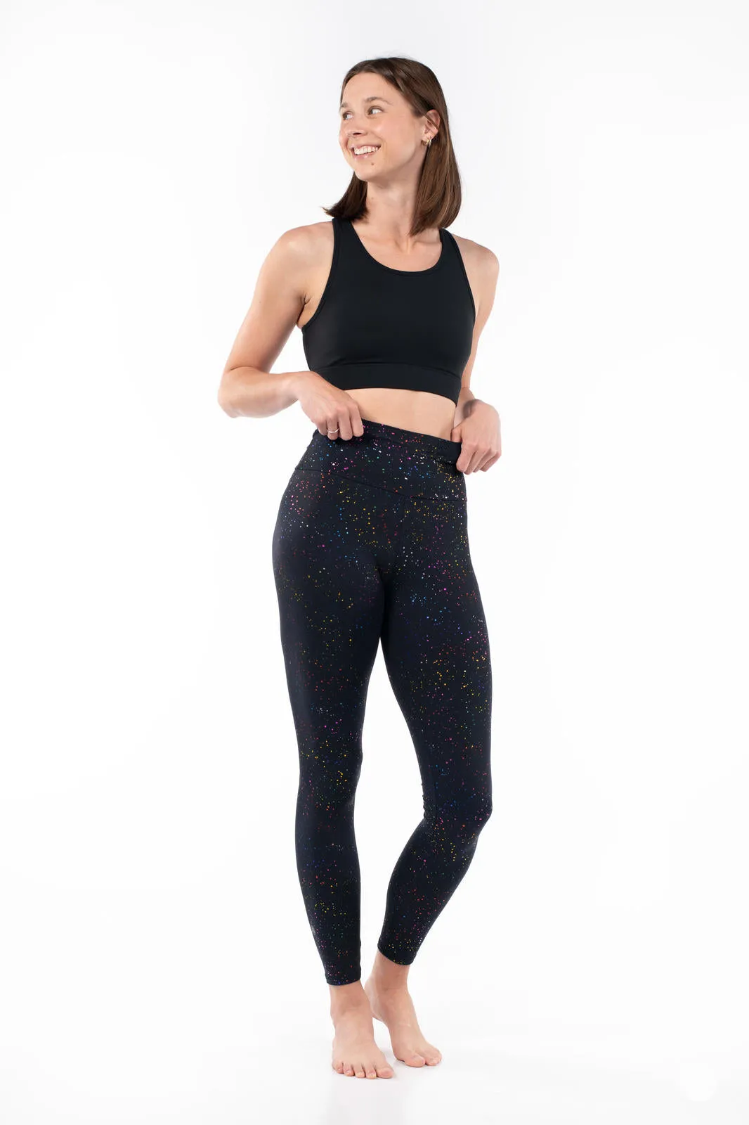 Rainbow Sparkle High-Waisted Leggings