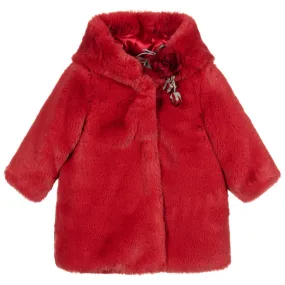 Red Faux Fur Baby Coat