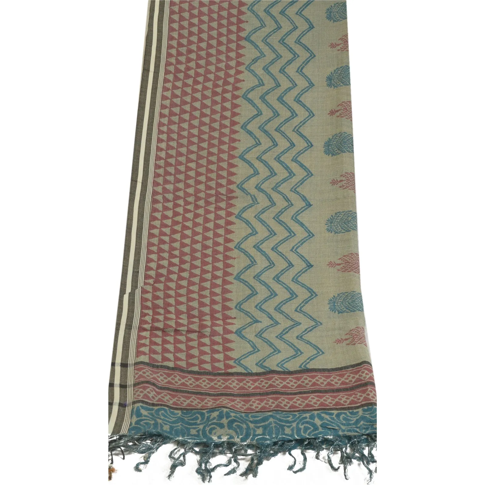 Sanskriti Vintage Long Dupatta Stole Pure Cotton Hand-Block Printed Soft Scarves