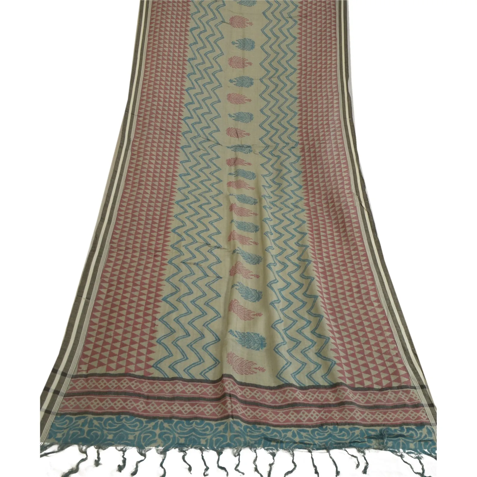 Sanskriti Vintage Long Dupatta Stole Pure Cotton Hand-Block Printed Soft Scarves