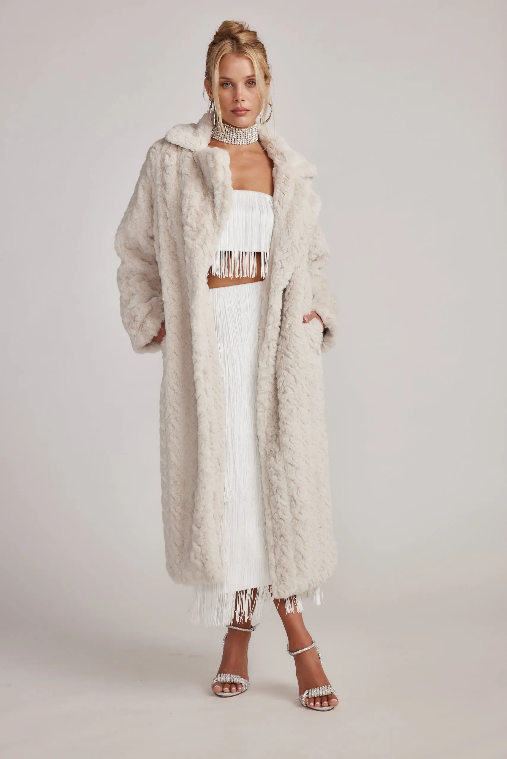 Sasha Cream Floor Length Coat