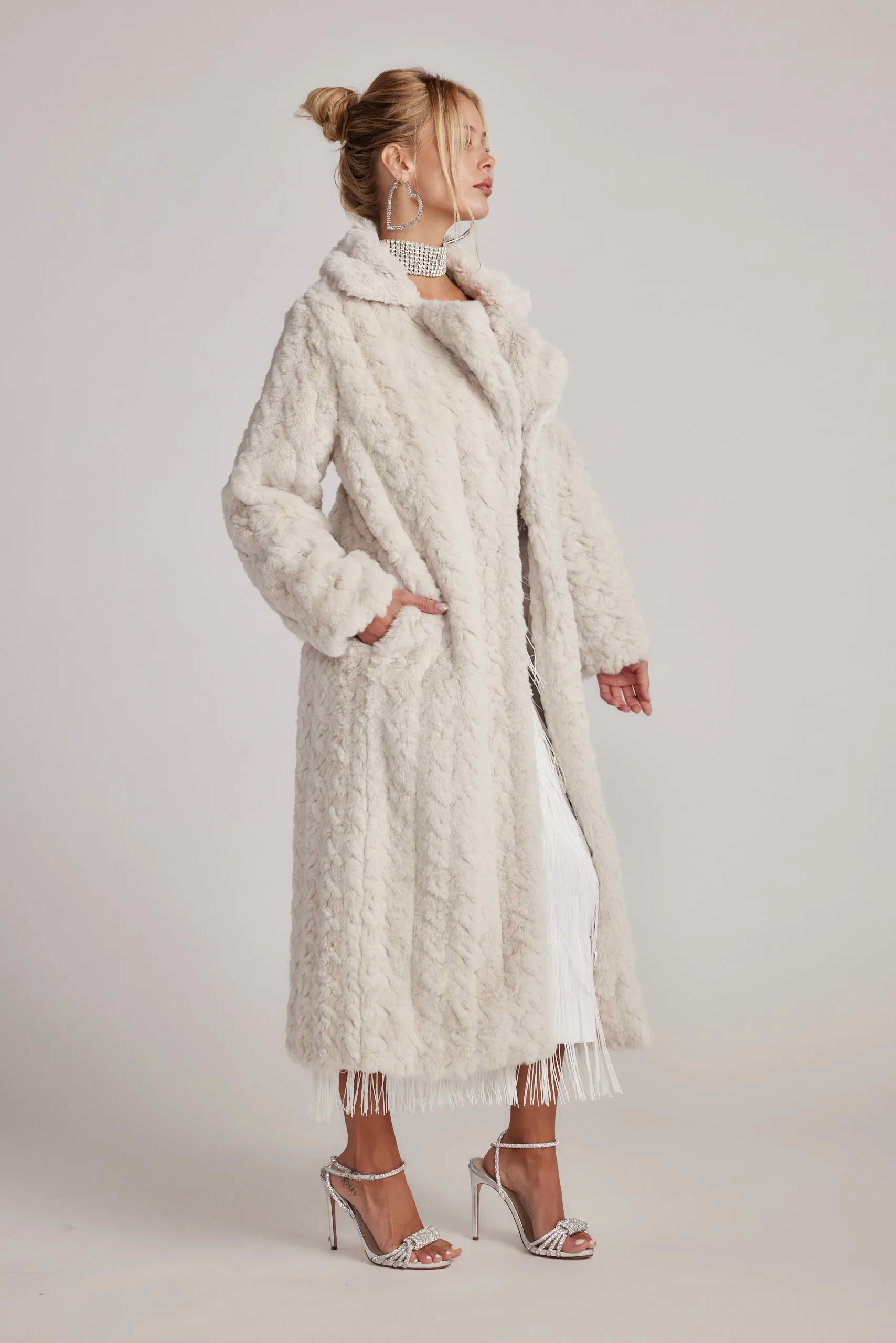 Sasha Cream Floor Length Coat