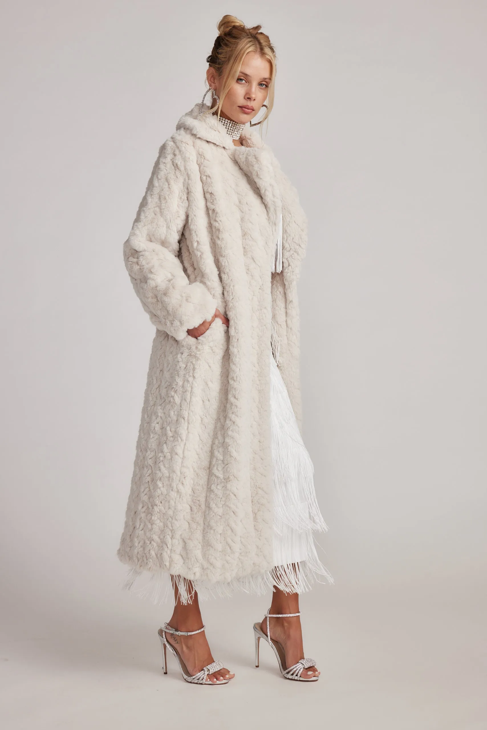 Sasha Cream Floor Length Coat