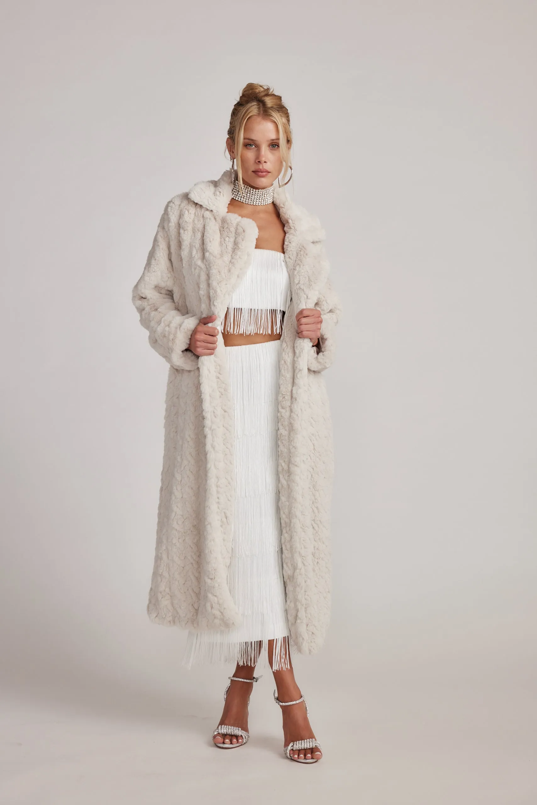 Sasha Cream Floor Length Coat