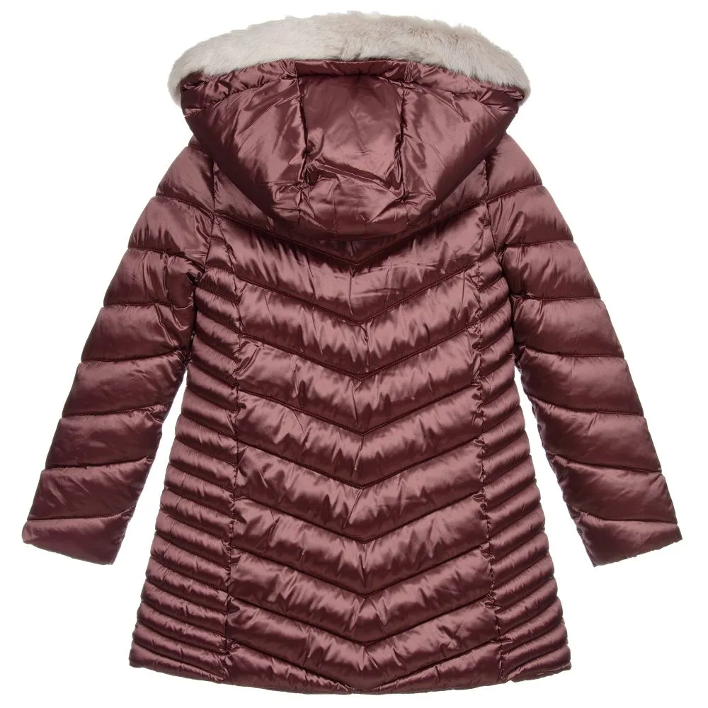 Teen Pink Hooded Puffer Coat