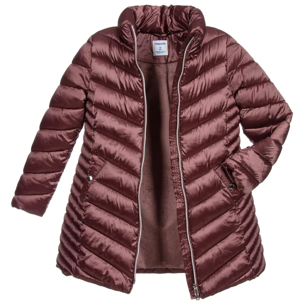 Teen Pink Hooded Puffer Coat