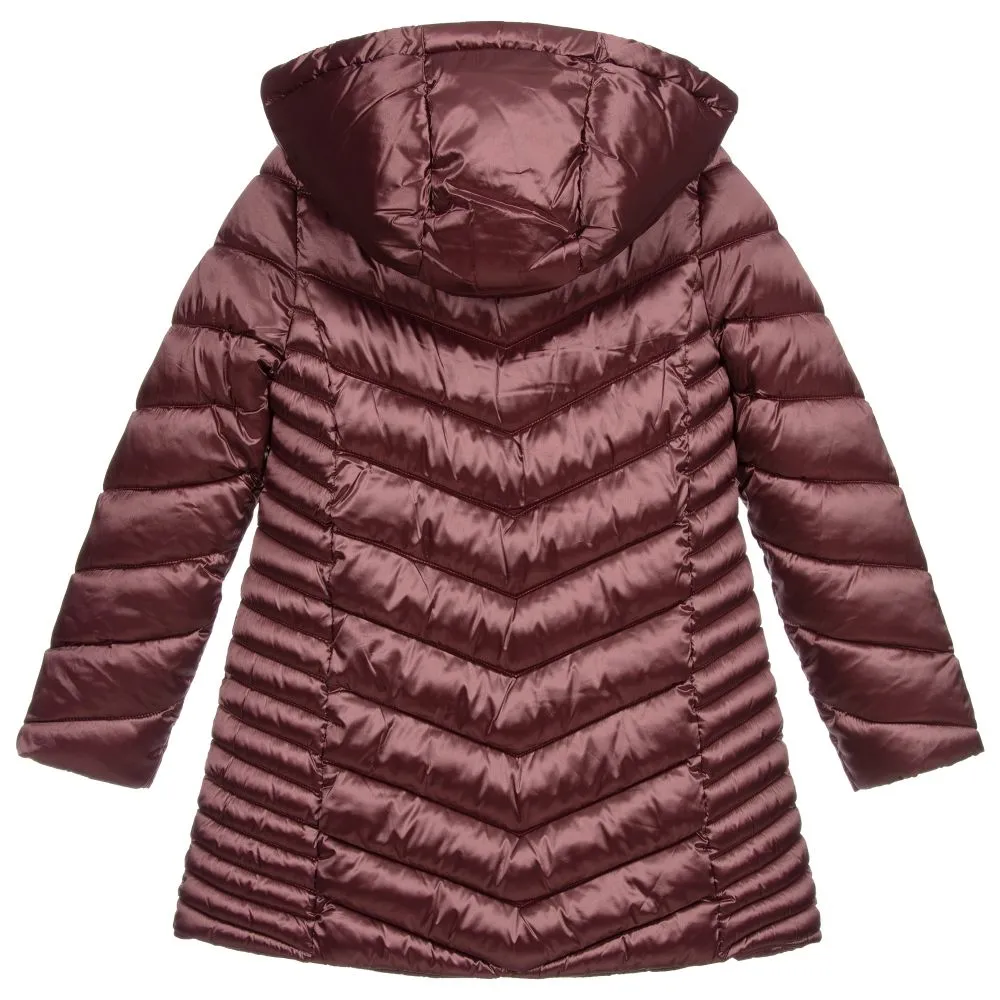 Teen Pink Hooded Puffer Coat