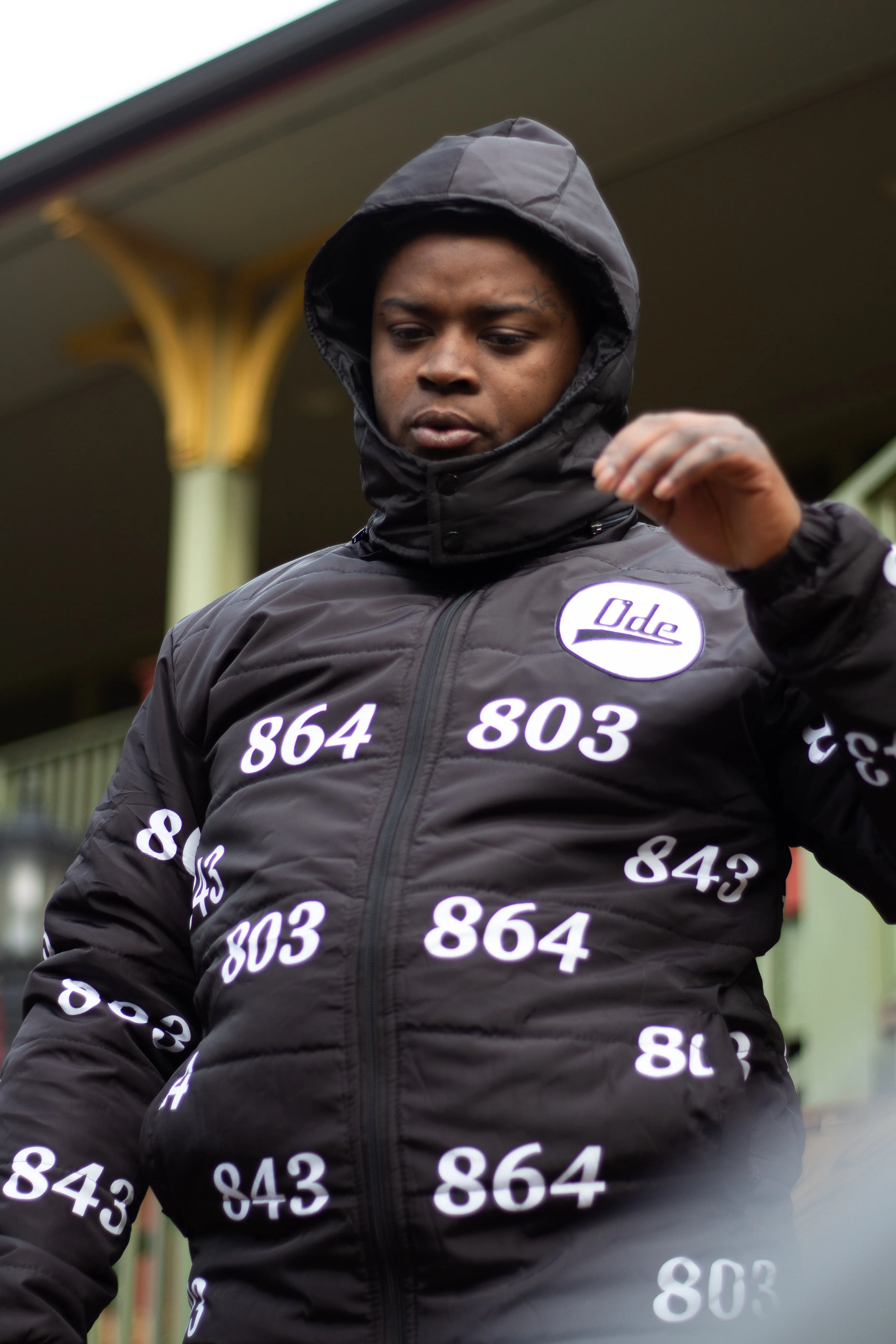 The Ode Area Code Puffer Jacket( South Carolina 803, 843, 864)