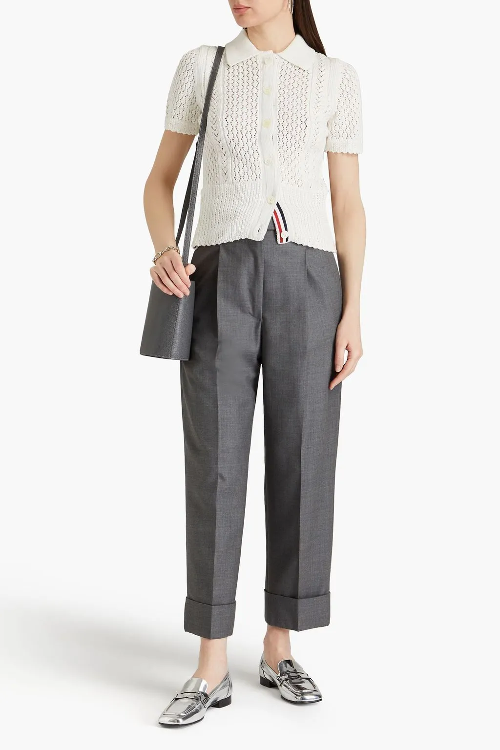 THOM BROWNE  |Casual Style Plain Cotton Short Sleeves Office Style