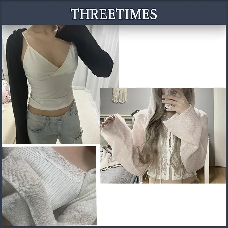 threetimes  |Casual Style Street Style Logo Cardigans