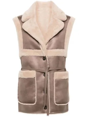 Urbancode belted gilet coat - Brown