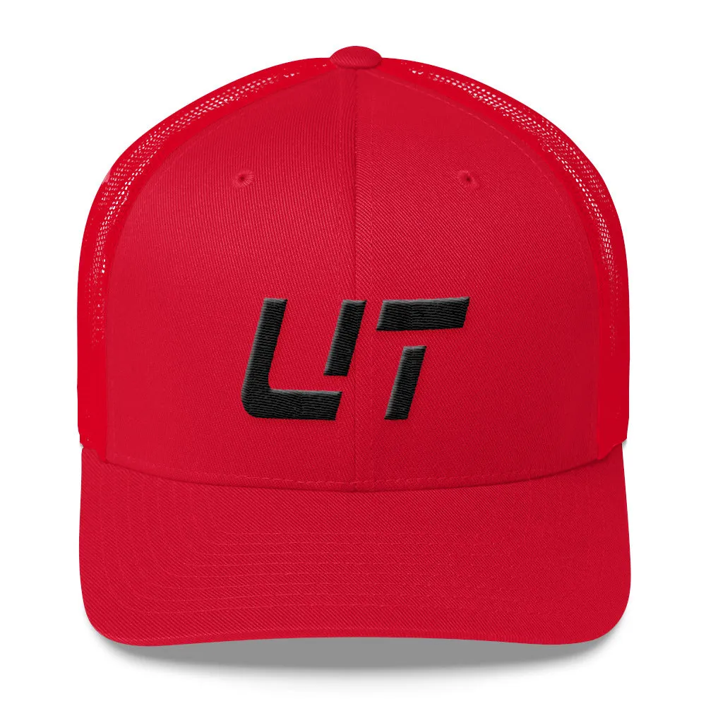 Utah - Mesh Back Trucker Cap - Black Embroidery - UT - Many Hat Color Options Available