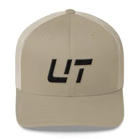 Utah - Mesh Back Trucker Cap - Black Embroidery - UT - Many Hat Color Options Available