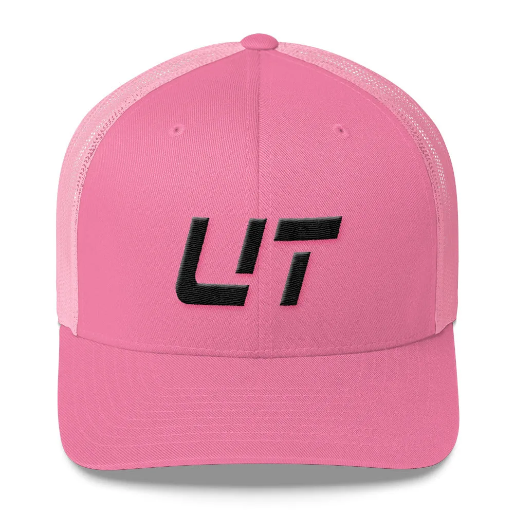 Utah - Mesh Back Trucker Cap - Black Embroidery - UT - Many Hat Color Options Available