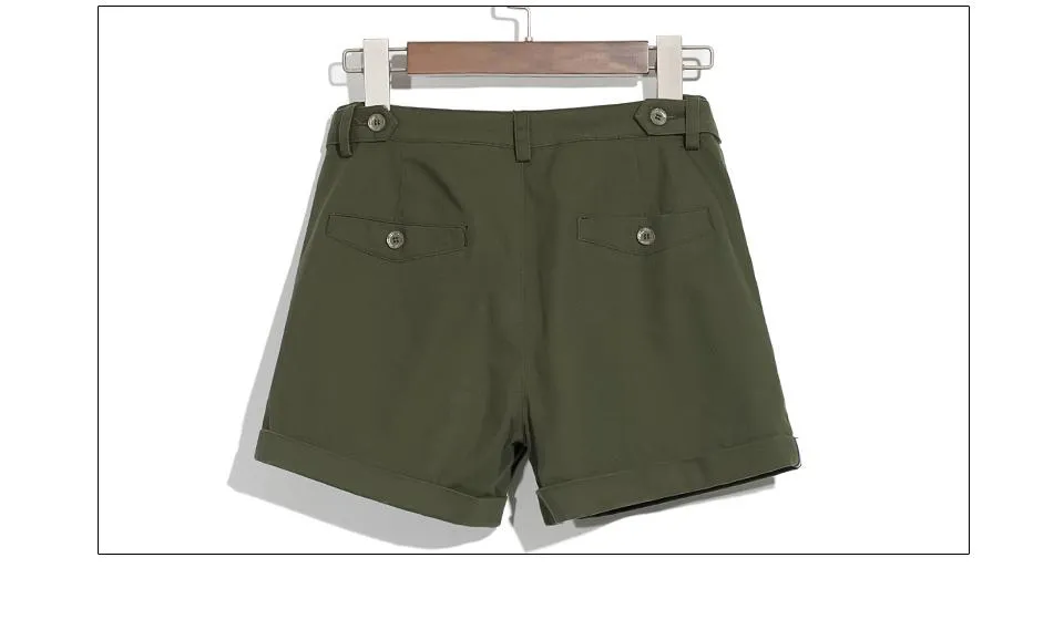 Women's Casual Military Cotton Mini Sexy Slim Shorts for Summer