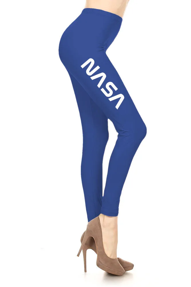 Women's NASA Letter Printed Leggings for Regular Plus 3X5X …